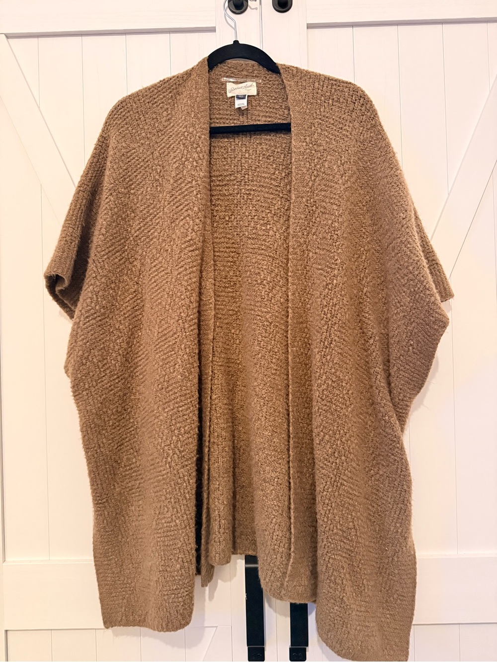 Universal Thread Camel Bouclé Open-Front Poncho Cardigan